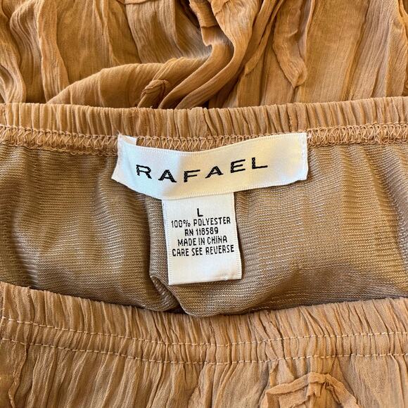 Vtg Y2K 2000s Tan Embroidered Maxi Skirt Sz L Boho Cottagecore Forest Fairy - Picture 6 of 7